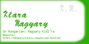 klara magyary business card